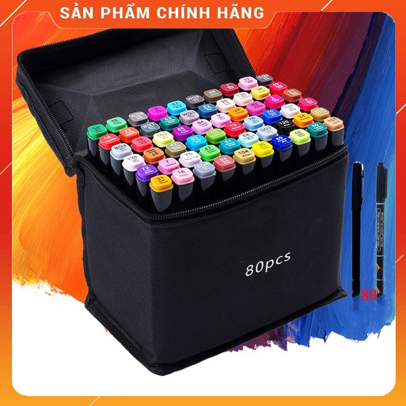 [Mã 1010LIFESALE1 giảm 10% đơn 50k] Bút Marker Touch Cool Túi Vải 30/40/60/80 Màu Chuyên Nghiệp