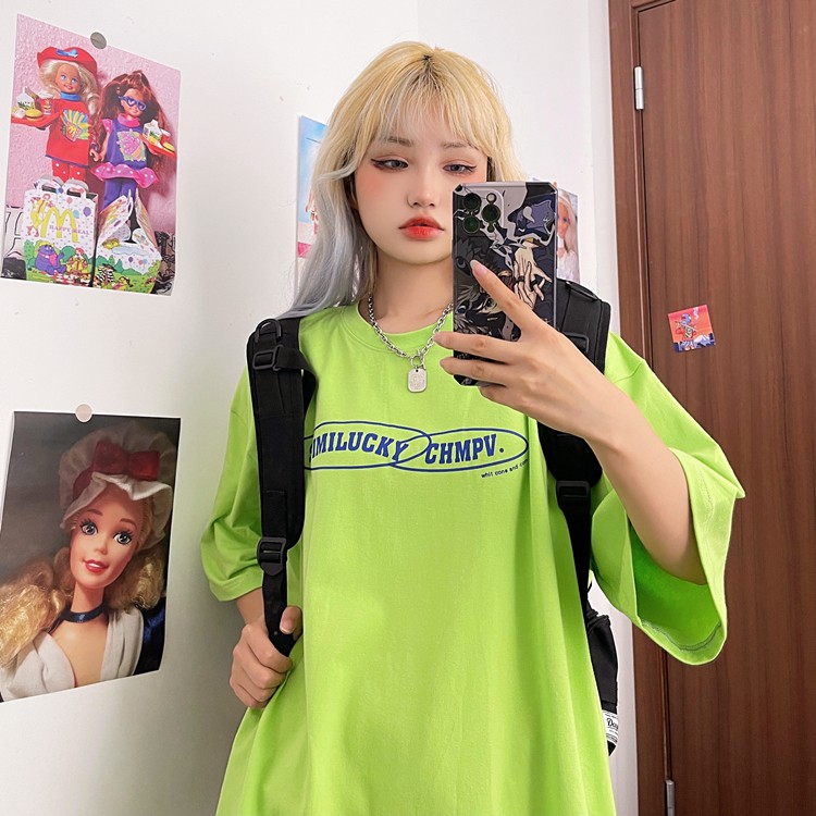 Áo thun form rộng nữ màu xanh, áo phông unisex tay lỡ Yinxx ATL948 | BigBuy360 - bigbuy360.vn