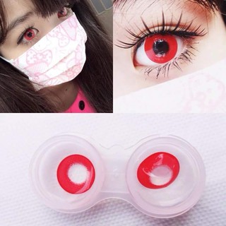 [có sẵn] Lens Cosplay Màu Đỏ Full + khay gương dụng cụ đeo