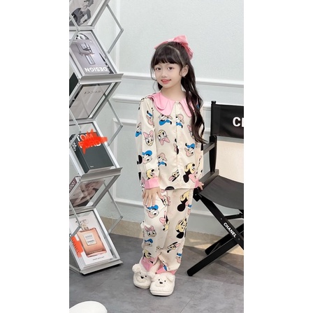 Bộ ngủ Pijama mẹ và bé tay dài Kenkids, bộ đồ ngủ đôi mẹ và bé mặc nhà chất lụa mango