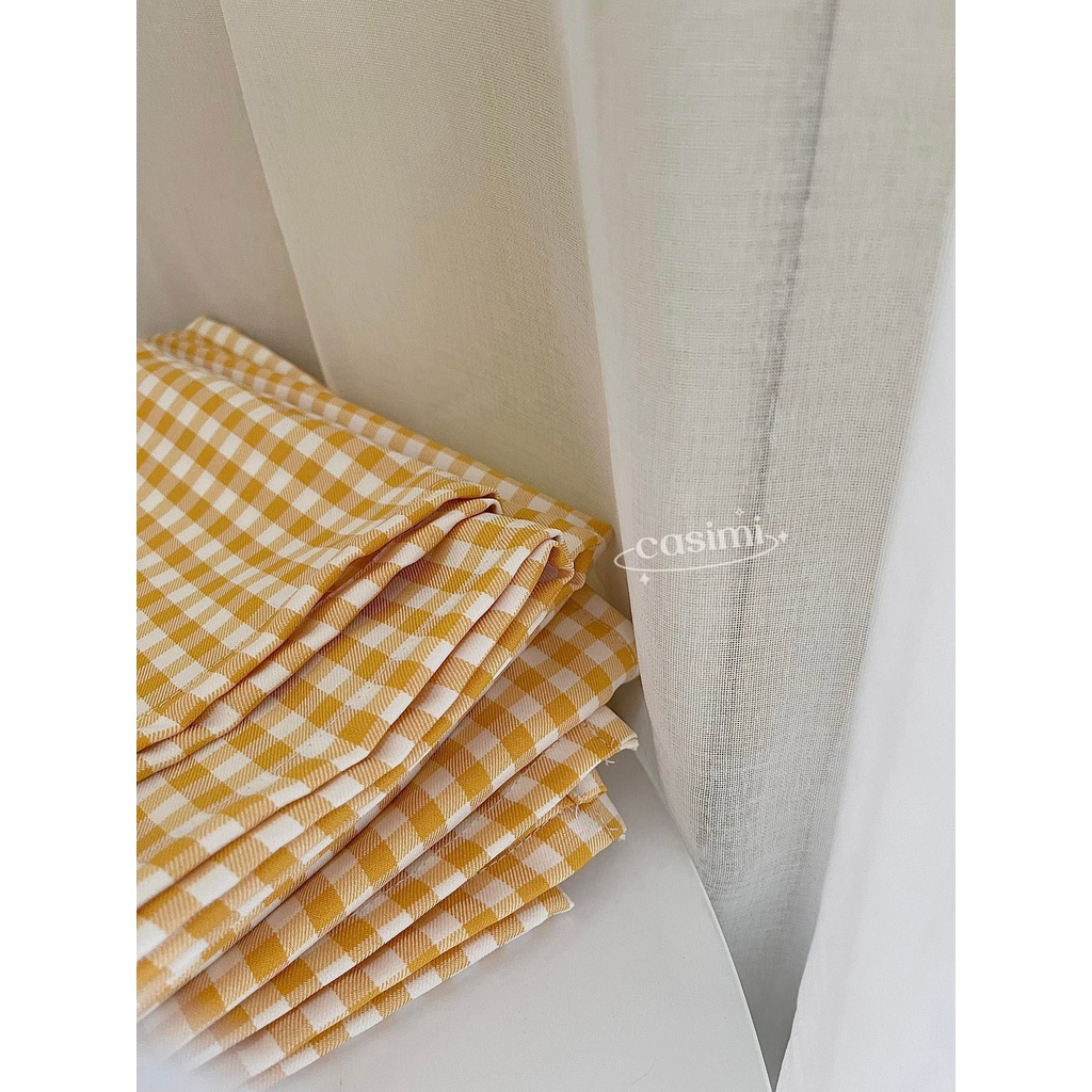Khăn trải bàn 100x150cm họa tiết caro đa năng nhiều màu, chụp sản phẩm Casimi Decor