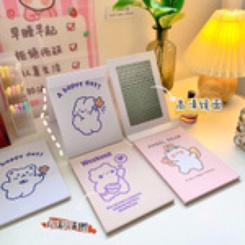 Gương xếp cầm tay xinh xắn - Mẫu gấu xù