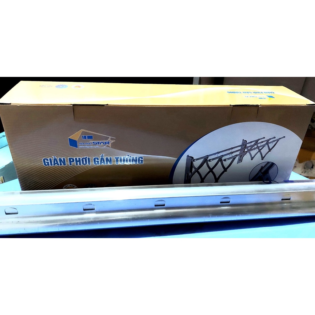 Giàn Phơi Quần Áo Thông Minh Gắn Tường Xếp Gọn Chất Liệu Nhôm Chính Hãng Hòa Phát