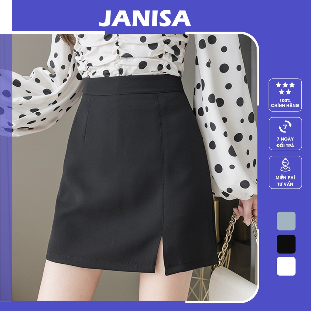 Chân váy chữ a ngắn xẻ tà lưng cao công sở đẹp JANISA CV09