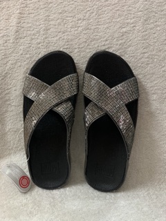 Dép fitflop quai chéo hạt đá