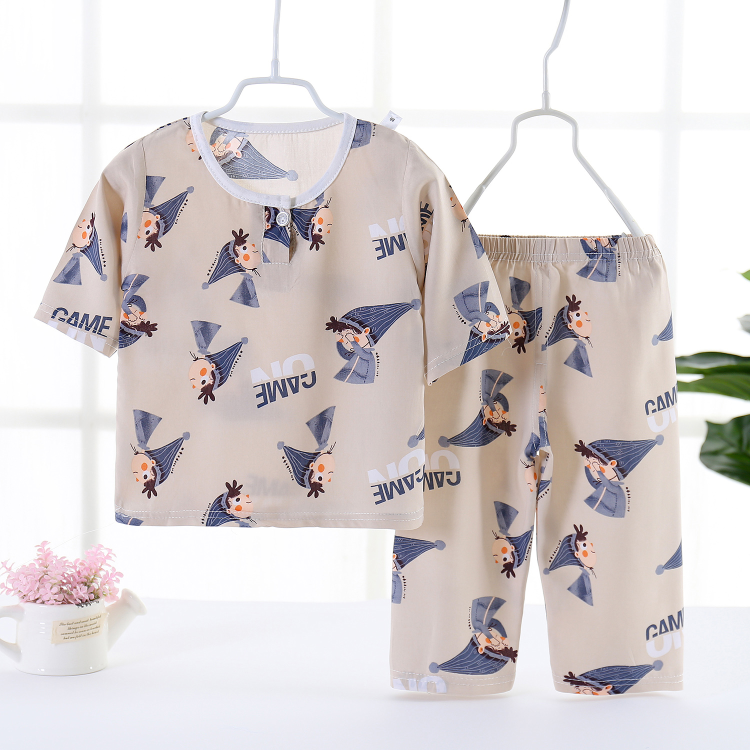 2 Pcs Set Boys & Girls Pyjamas 🔥SOFT COTTON🔥 Kids Pajamas Top and Pants Children Home Set Unisex Clothing Set Sleepwear Bộ cotton giấy dài tay cho bé sơ sinh, Bộ Đồ Con Gái Bộ Đồ Ngủ Trẻ Em Đồ Bộ Bé Nam