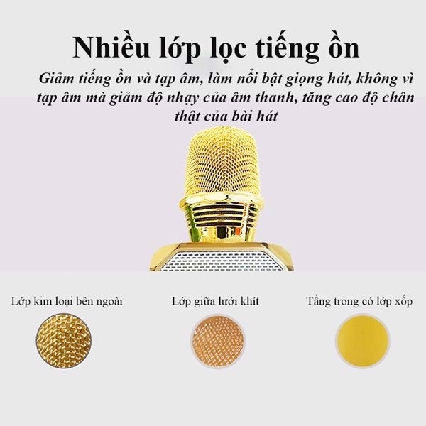 Micro hát karaoke trên điện thoại SD10 chuẩn hát hay, mic nhẹ cầm chắc tay