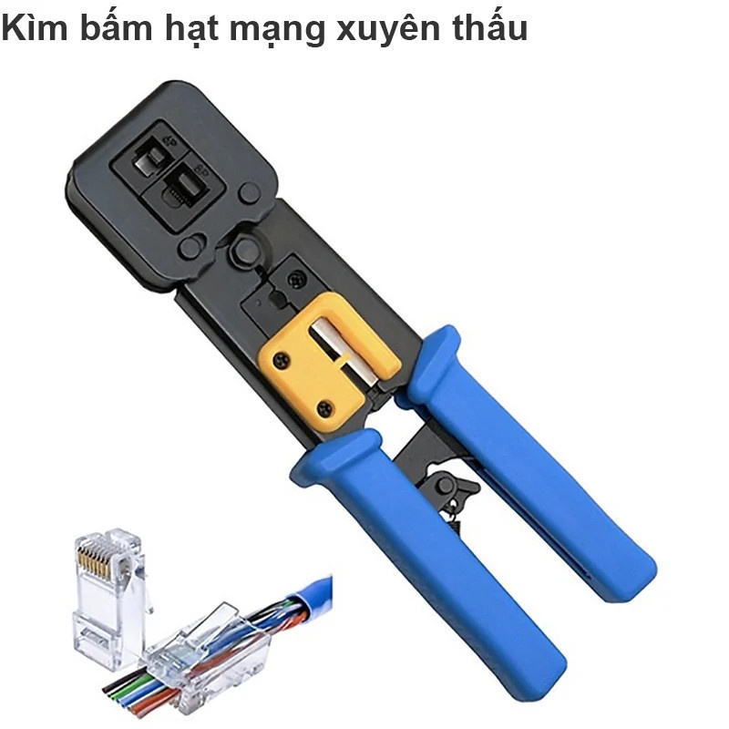 Kềm mạng xuyên thấu cao cấp Tool Tặng kèm 5 đầu mạng nhựa j45