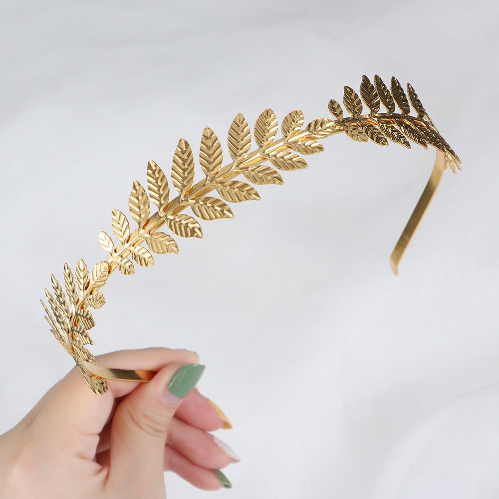 Băng đô cài tóc hình chiếc lá phong cách retro cho cô dâu