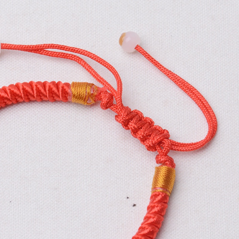 Vòng tay dây bện màu đỏ phong cách retro cho nam và nữ 210825