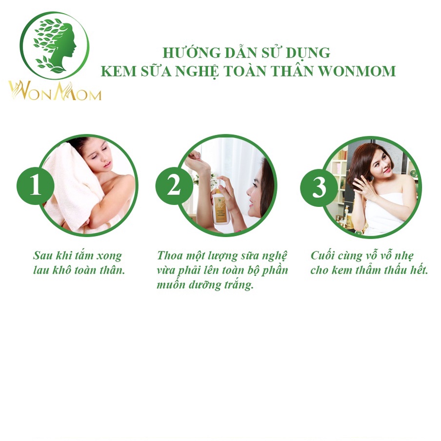 Kem sữa nghệ toàn thân 180g - Wonmom (Việt Nam)