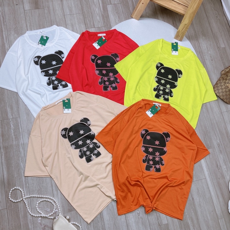 Áo phông người máy phom thụng tay lỡ dáng rộng Áo thun form to cotton