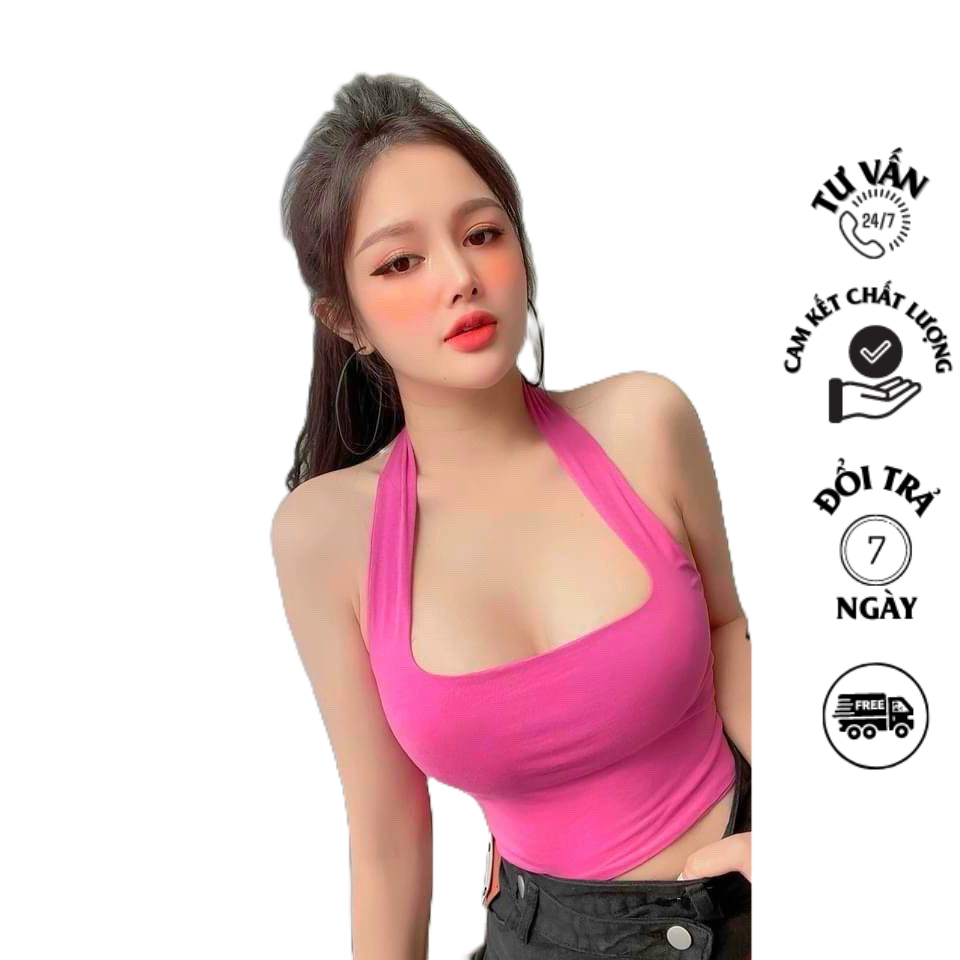 Áo CropTop Yếm hở lưng chất thun gân P2