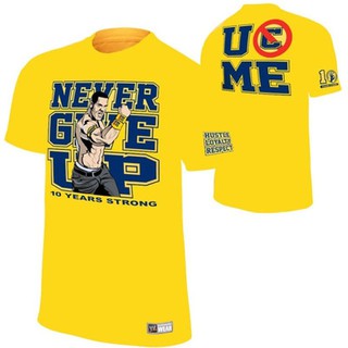 Cycl /áo phông wwe john cena "never give up" vàng!