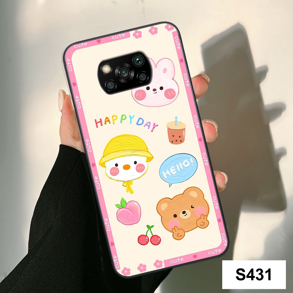 Ốp lưng Xiaomi POCO X3 happy day, gấu bear dễ thương - BỀN - ĐẸP -BAO GIÁ TOÀN THỊ TRƯỜNG