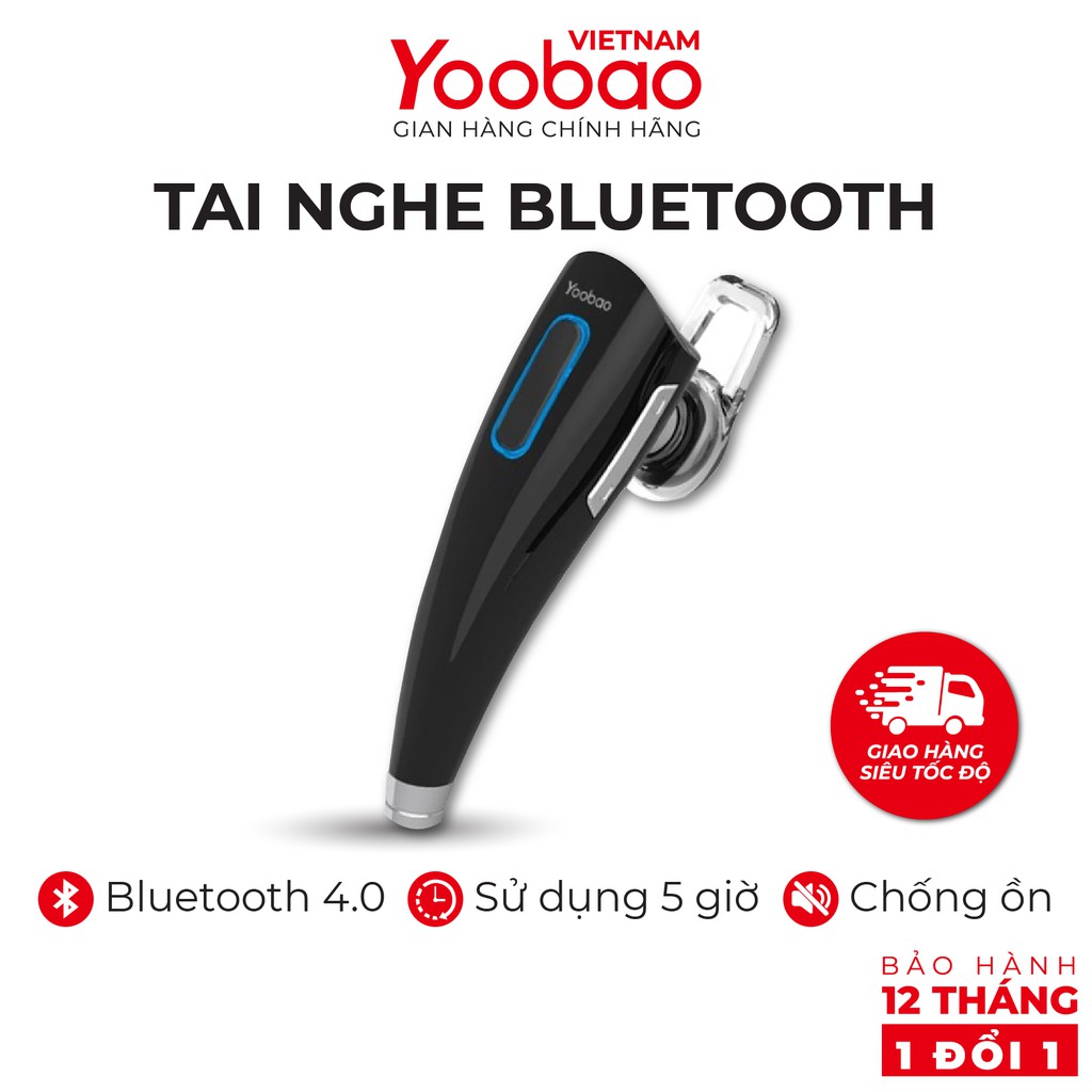 Tai nghe Bluetooth 4.0 Yoobao YBL 105 Khử tiếng ồn - Hàng phân phối chính hãng - Bảo hành 12 tháng 1 đổi 1