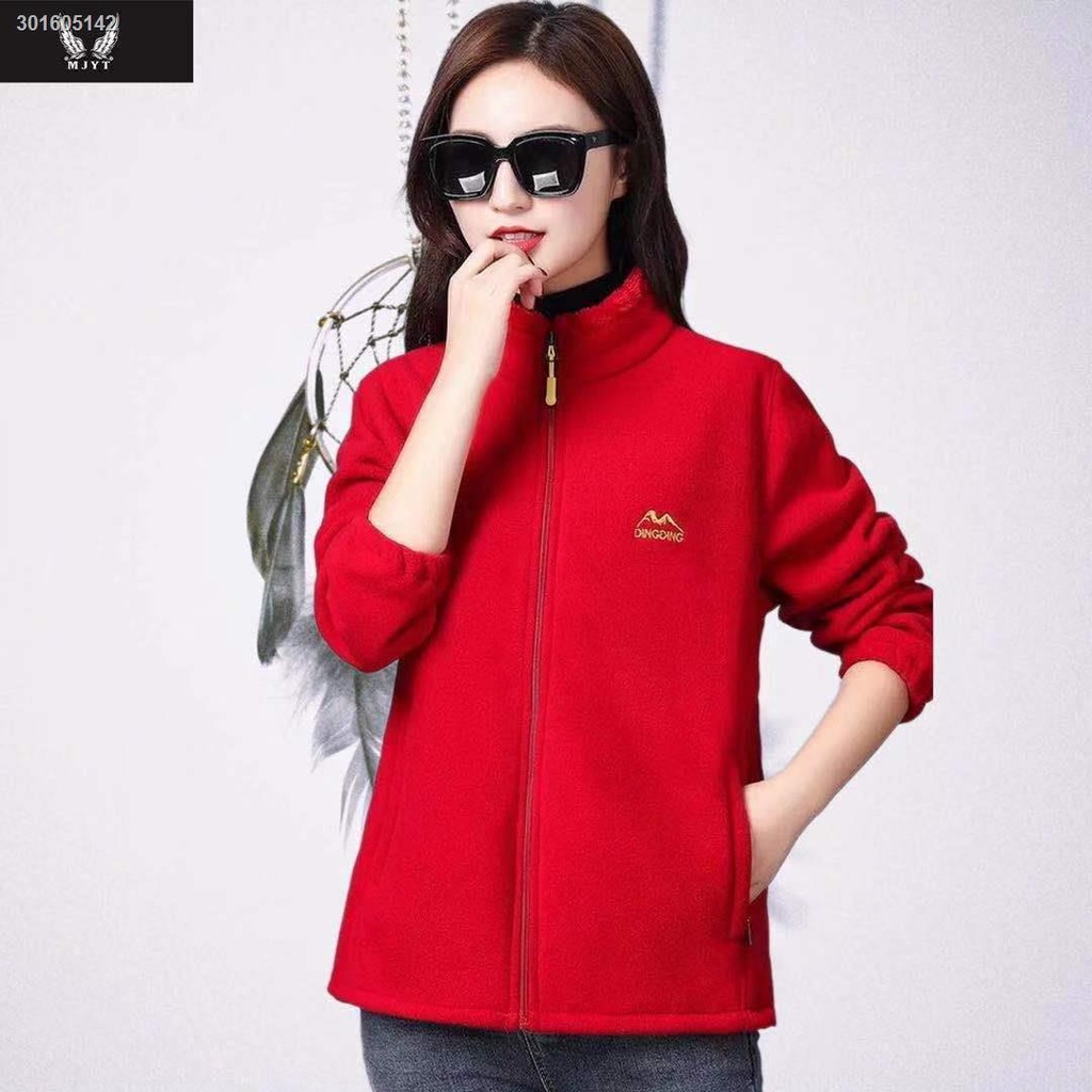 Middle-aged and elderly polar fleece jacket women s stand-up collar winter plus velvet thickening warmth plus size women s mother s cardigan sweater