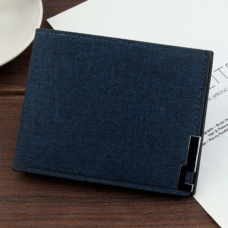 Ví nam ngắn bằng vải canvas phong cách vintage