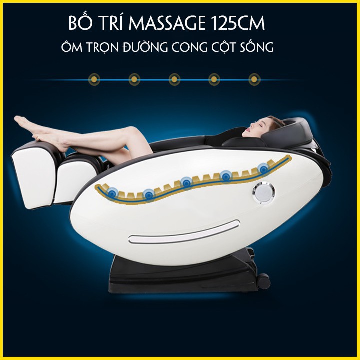 [CÓ VIDEO] Ghế Massage toàn thân cao cấp công nghệ Nhật Bản (Massage 8D, Bấm huyệt, Âm nhạc thư giãn)