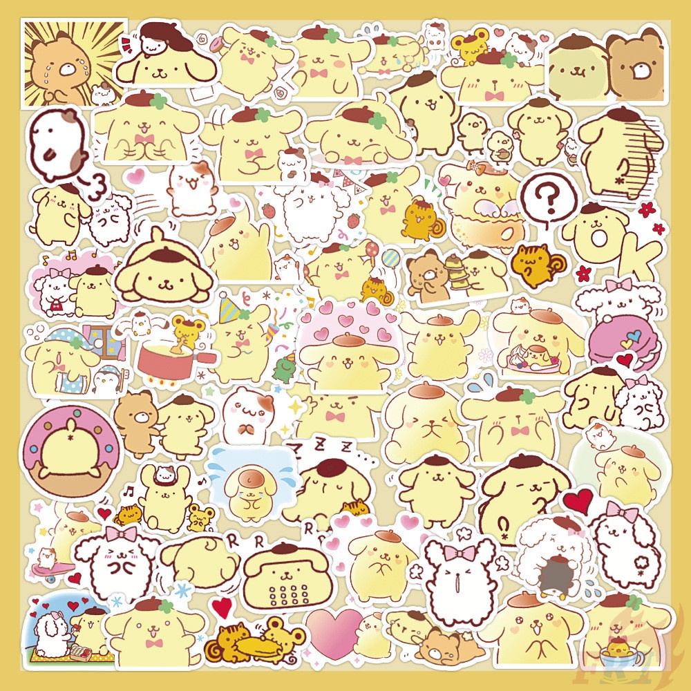 56 Cái / Bộ ☆ Pom Pom Purin. Hình Dán Sanrio ☆ Sticker Dán Tường Chống Thấm Nước Thời Trang