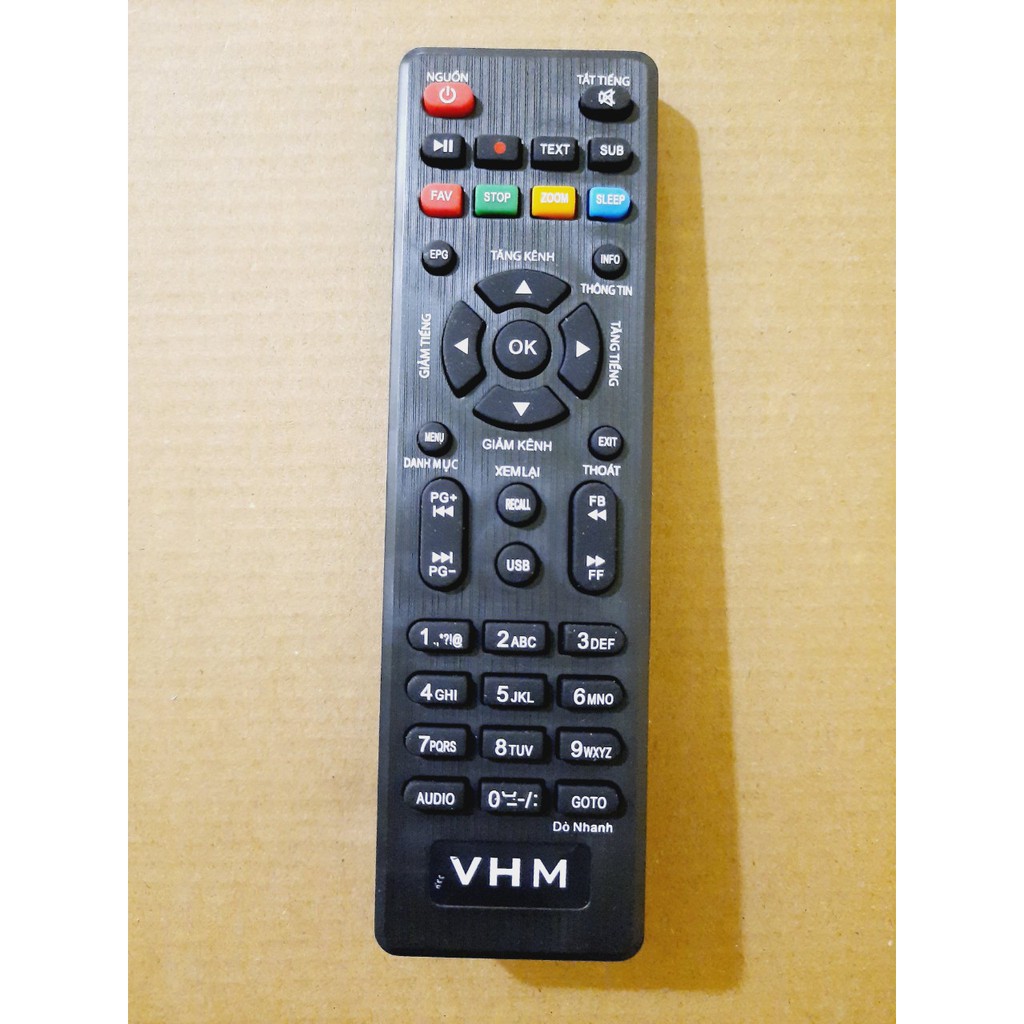 Remote Điều khiển đầu thu VŨ HỒNG MINH DVB T2 truyền hình mặt đất VHM- Hàng loại tốt Tặng kèm Pin!!!