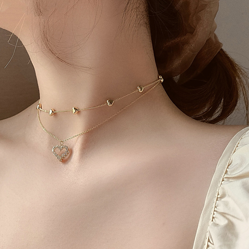 Vòng cổ thép titan mặt hình trái tim thời trang cho nữ