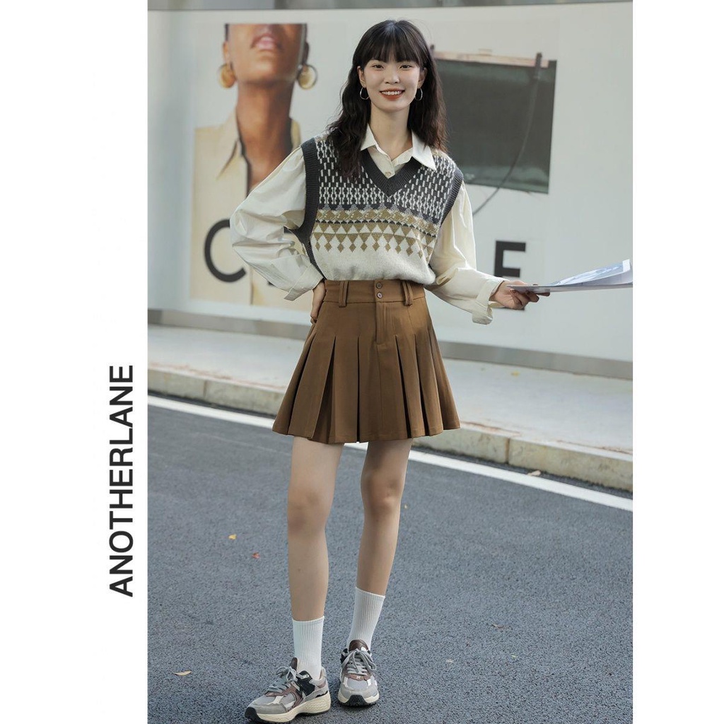 Chân váy xếp ly lưng cao plus Size 2021 phong cách Retro cho nữ | BigBuy360 - bigbuy360.vn