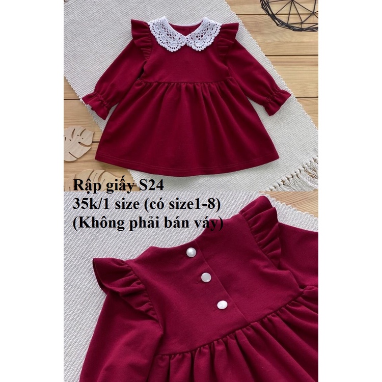 RẬP GIẤY VÁY BÉ S24 (KHÔNG PHẢI BÁN VÁY-đây là bản thiết kế bằng giấy)