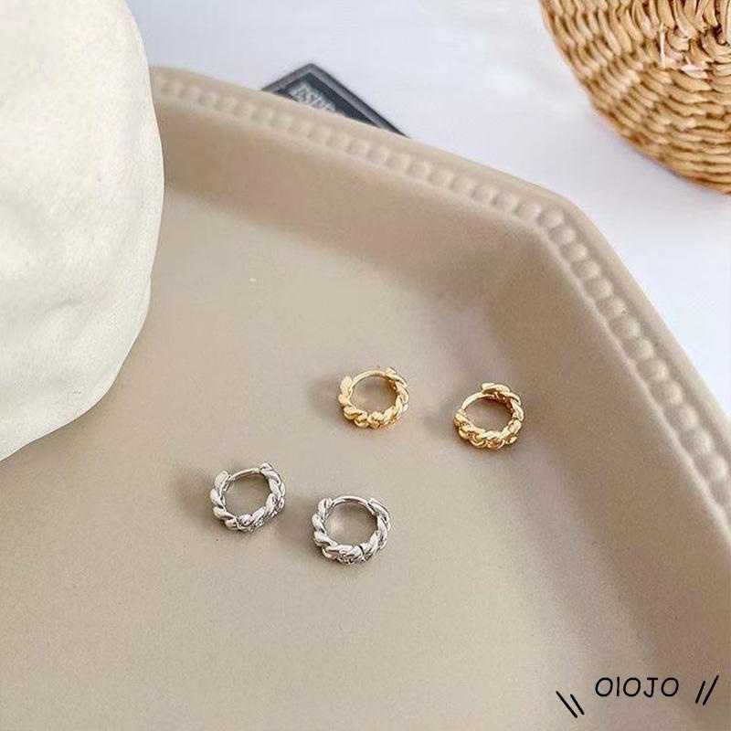 Khuyên tai dạng vòng xoắn đơn giản phong cách retro Hàn Quốc thời trang cho nữ