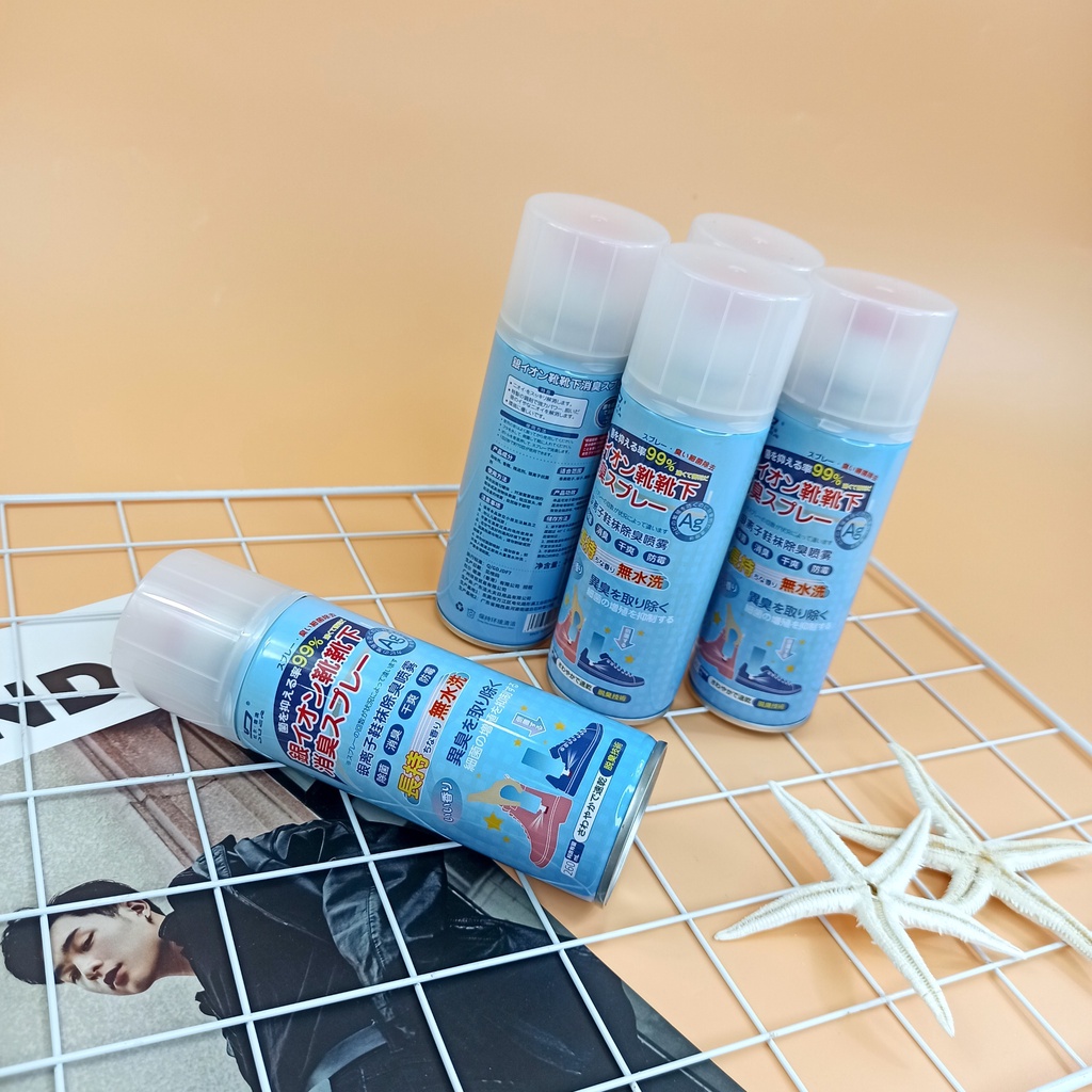 Bình xịt khử mùi hôi chân và làm sạch mùi giày công nghệ Nhật Bản 260ml | Loại bỏ vi khuẩn, ngăn mồ hôi Nano Bạc