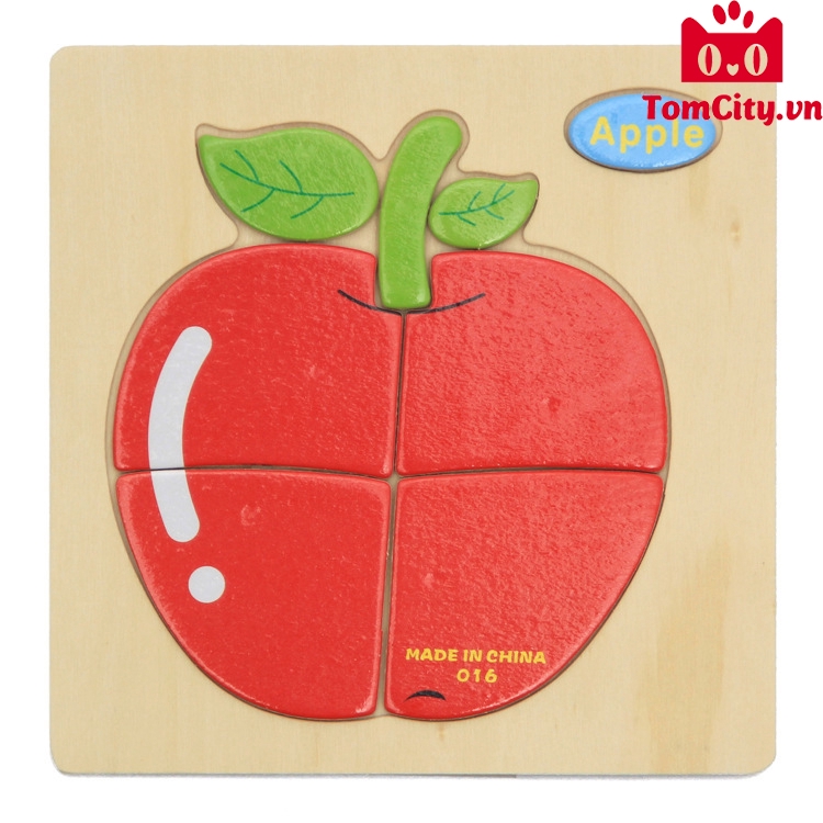 (Montessori) Bộ bảng gỗ ghép hình trí tuệ cho bé - Chủ đề hoa quả