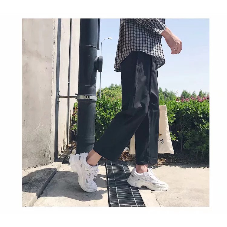 Quần dài ống rộng màu trơn phong cách thời trang Hàn Quốc cho nam giới