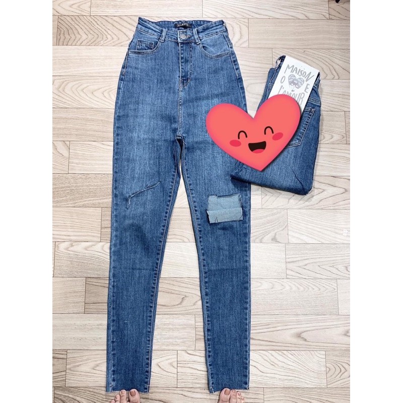 Quần jeans RÁCH GỢN SÓNG lưng siêu cao | BigBuy360 - bigbuy360.vn