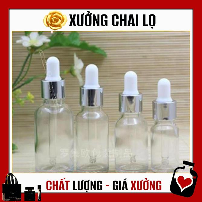 [TOP GIÁ RẺ] Lọ đựng tinh dầu 15ml,20ml Dày bóp giọt Khoen Bạc , lọ chiết serum ,Xưởng Chai Lọ