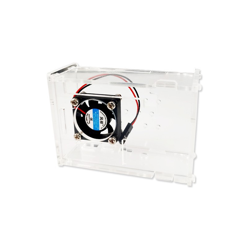 Vỏ Case Mica Cho Raspberry Pi 4 Kèm Quạt tản nhiệt