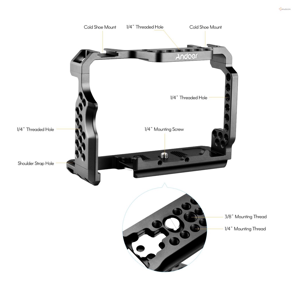 Lồng máy ảnh bằng hợp kim nhôm thay thế cho Andoer A7R III/ A7 II/ A7III