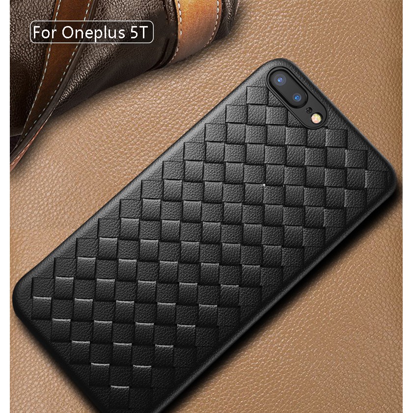 For One Plus 5T Cover Grid Weaving Soft Phone Case