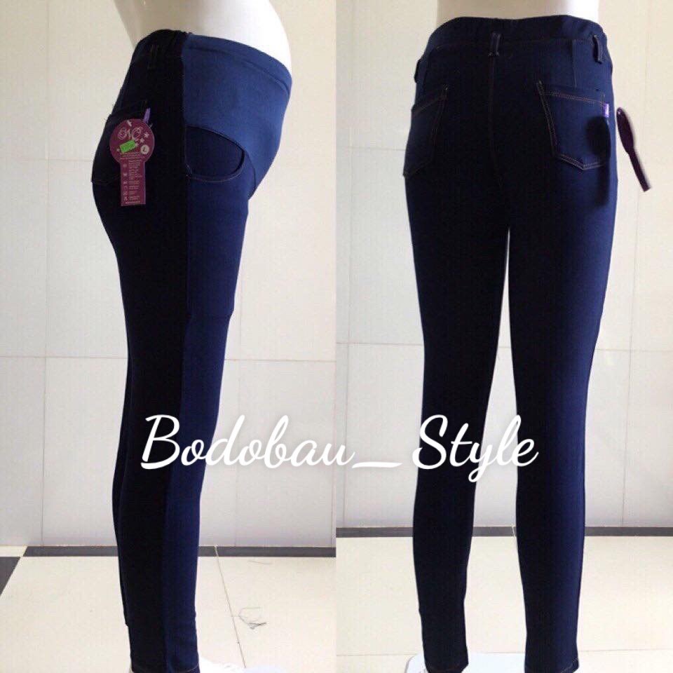 Quần bầu legging dài giả Jean chất cotton mịn đẹp co giãn tốt