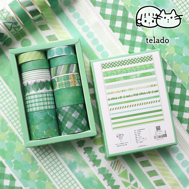 Hộp Băng Keo Giấy Họa Tiết Kẻ Sọc Nhiều Màu Sắc Trang Trí Sổ Tay Sáng Tạo Dễ Thương