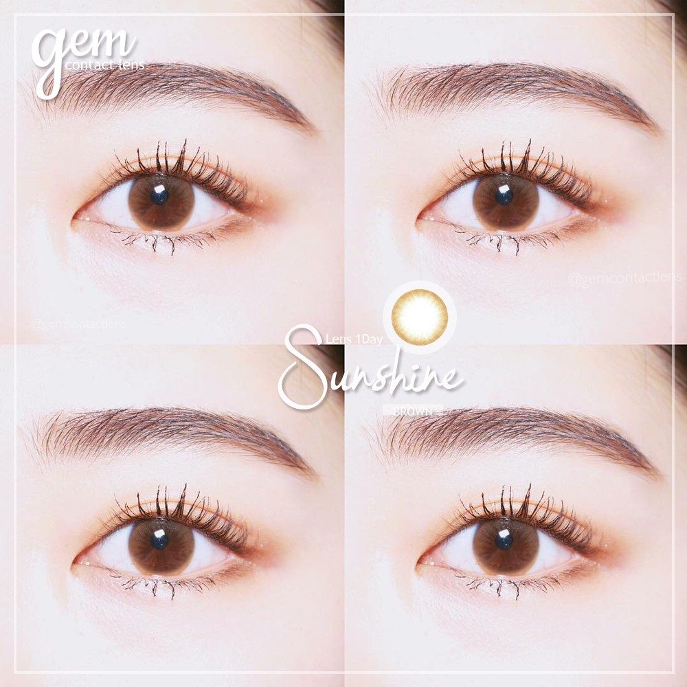 [Lens 1 ngày] Áp tròng SUNSHINE BROWN - OLENS KOREA - Lens Tự Nhiên ẩm cao Không Giãn Tròng, Phù Hợp Cho Mắt Nhạy Cảm