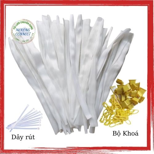 100 Túi Lưới màu Trắng đựng rau củ quả đủ size từ 200gr - 2kg