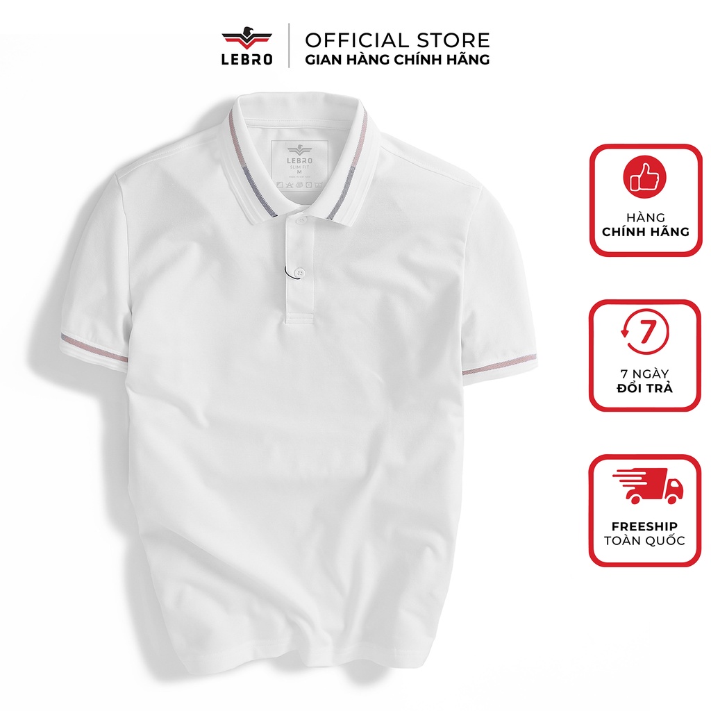 Áo polo nam LEBRO chất liệu CVC cao cấp co giãn đa chiều thấm hút nhanh bền màu form slimfit L122APL012