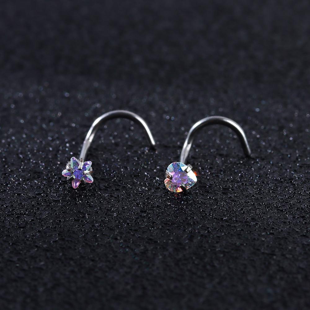 Khuyên Xỏ Mũi Hình Chữ L Bằng Thép Không Gỉ Cá Tính