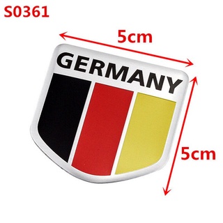 Tem Logo Nhôm hình lá Cờ nước Đức - GERMANY - Dán trang trí Ô tô xe máy laptop