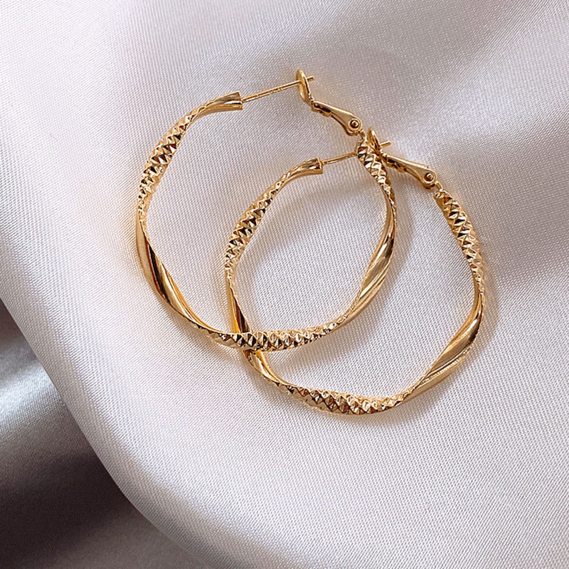 Bông Tai Mạ Bạc 925 Kiểu Xoắn Phong Cách Hàn Quốc Đơn Giản Cho Nữ