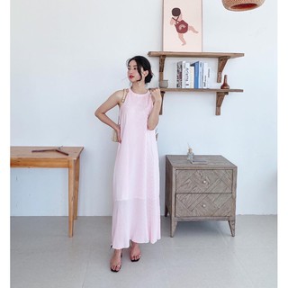 váy yếm dập ly dài