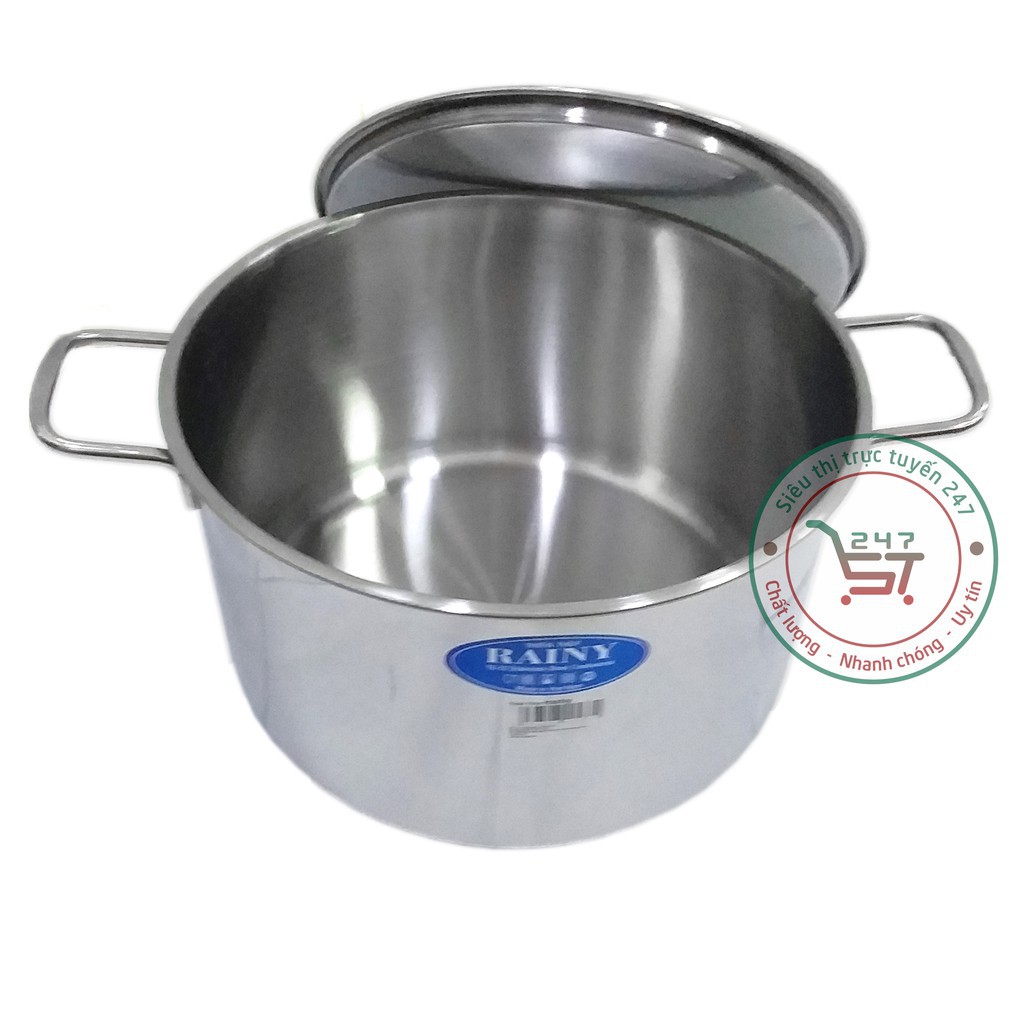 Nồi Inox 26 cm 1 đáy Rainy nắp Inox giá rẻ