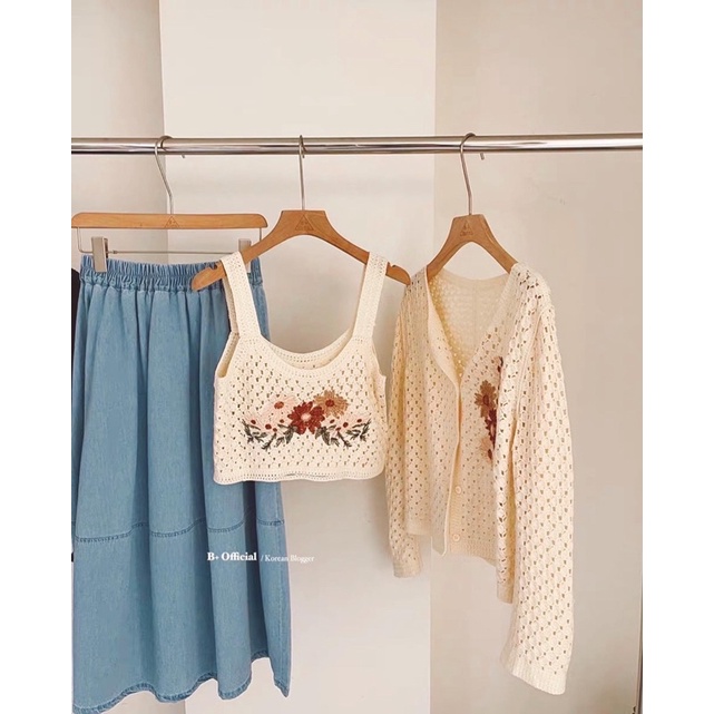 Set len vintage hoa thêu nổi - Dreamynt