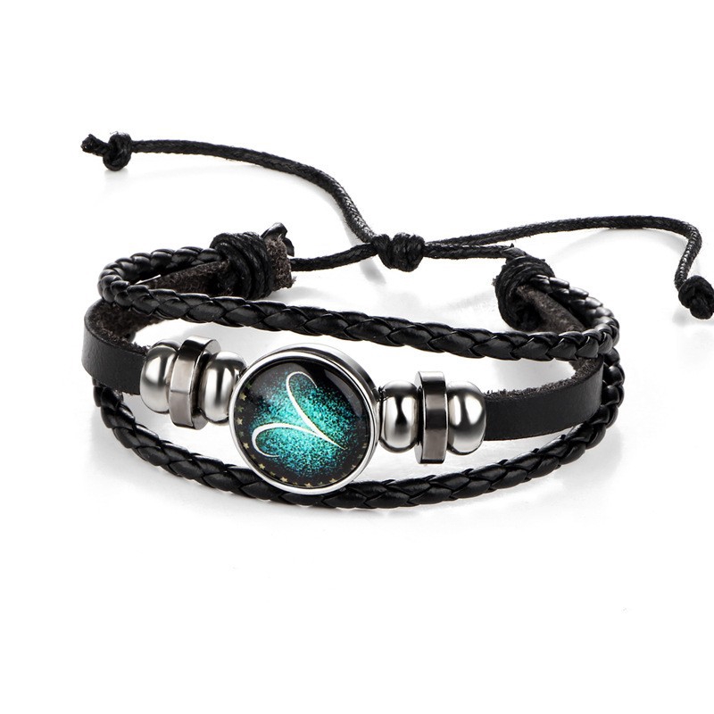 Vòng Tay Da Đính Mặt Biểu Tượng 12 Cung Hoàng Đạo | BigBuy360 - bigbuy360.vn