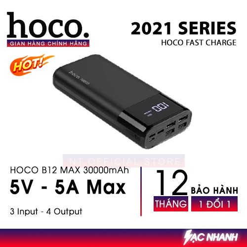 Combo Bộ Sạc Nhanh IPhone PD20W Hoco C76 Kèm Cáp Type C To Lightning Và Pin Sạc Dự Phòng Hoco B12 Max 30000mAh 5V - 5A